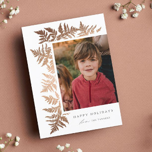 Cartes Pour Fêtes Annuelles Guirlande élégante en or rose pour 2 photos de Noë
