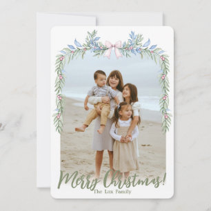 Cartes Pour Fêtes Annuelles Guirlande florale pastel grandmillénaire à l'aquar