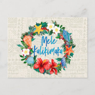 Cartes Pour Fêtes Annuelles Guirlande hawaïenne de Noël de Mele Kalikimaka