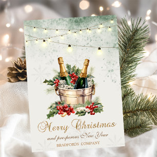 Cartes Pour Fêtes Annuelles Guirlande lumineuse pour bouteille de vin de Noël