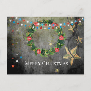 Cartes Pour Fêtes Annuelles Guirlande patriotique de Joyeux Noël de ~ de