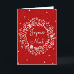 Cartes Pour Fêtes Annuelles Guirlande vintage de fête de vacances de Joyeux<br><div class="desc">Avec les éléments tirés par la main,  cette belle carte de Noël comporte une guirlande lunatique du houx,  des cônes de pin,  des flocons de neige et de l'hiver floraux entourant votre salutation de Joyeux Noël dans une belle police cursive.</div>