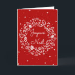 Cartes Pour Fêtes Annuelles Guirlande vintage de fête de vacances de Joyeux<br><div class="desc">Avec les éléments tirés par la main,  cette belle carte de Noël comporte une guirlande lunatique du houx,  des cônes de pin,  des flocons de neige et de l'hiver floraux entourant votre salutation de Joyeux Noël dans une belle police cursive.</div>
