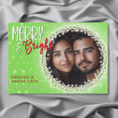 Cartes Pour Fêtes Annuelles Guirlandes lumineuses de Noël vertes Merry & Brigh