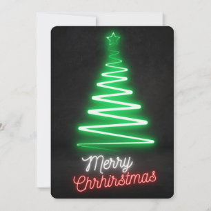 Cartes Pour Fêtes Annuelles Guirlandes lumineuses Joyeux Noël Vert Rouge Blanc