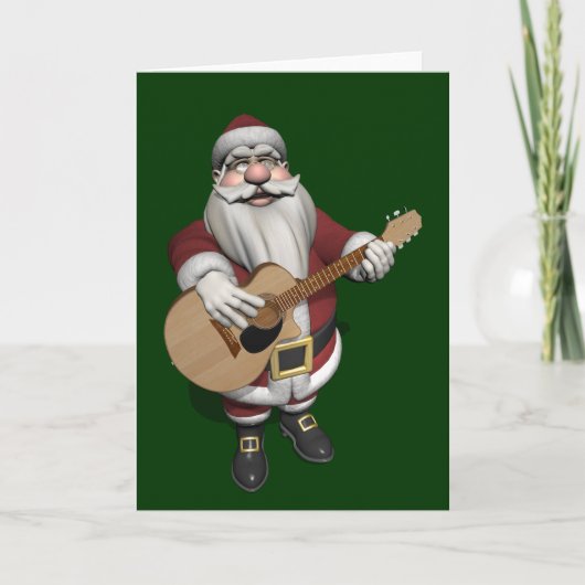 Cartes Pour Fêtes Annuelles Guitar de Santa Plays (Devant)