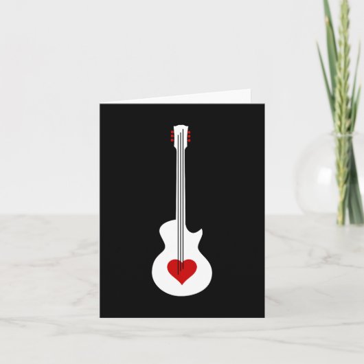 Cartes Pour Fêtes Annuelles Guitare cardiaque (Devant)