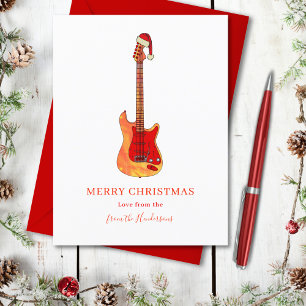 Cartes Pour Fêtes Annuelles Guitare cool élégant Joyeux Noël