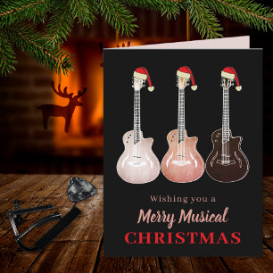 Cartes Pour Fêtes Annuelles Guitare de Noël Rock and Roll