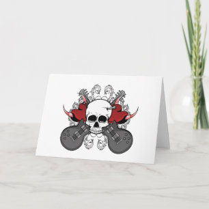 Cartes Pour Fêtes Annuelles Guitare du crâne du coeur