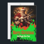 Cartes Pour Fêtes Annuelles Guitare du Père Noël<br><div class="desc">santa claus rockstar rock,  star concert pop music,  fun joyeux new happy,  red casquette fête festive,  hiver homme fêter vacances,  xmas fête de la guitare de noël,  santa claus</div>
