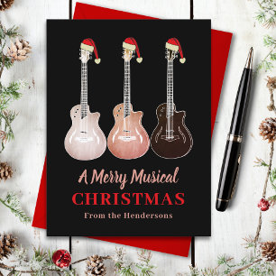 Cartes Pour Fêtes Annuelles Guitare Noël Joyeux Musical Budget