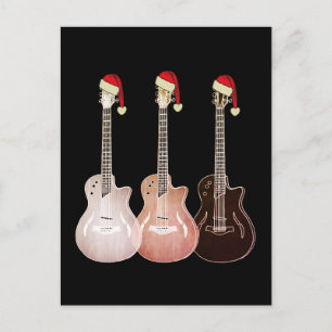 Cartes Pour Fêtes Annuelles Guitares électriques de Noël Vintage Festive Retro