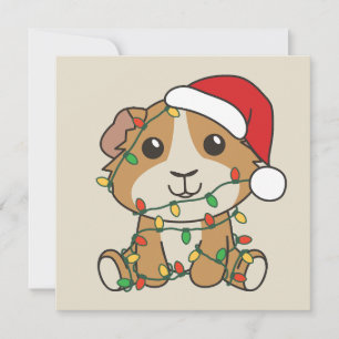 Cartes Pour Fêtes Annuelles Guniea Cochon Noël Animaux d'hiver Vacances