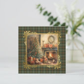 Cartes Pour Fêtes Annuelles Gunn Weathered Scottish Tartan Christmas (Debout devant)