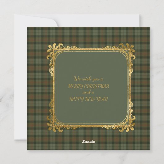 Cartes Pour Fêtes Annuelles Gunn Weathered Scottish Tartan Christmas (Dos)