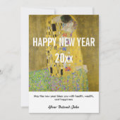 Cartes Pour Fêtes Annuelles Gustav Klimt - Bonne année avec le baiser (Devant)