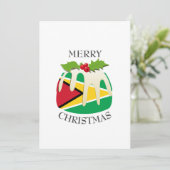 Cartes Pour Fêtes Annuelles GUYANA FLAG | Pudding de Noël | Festif (Debout devant)