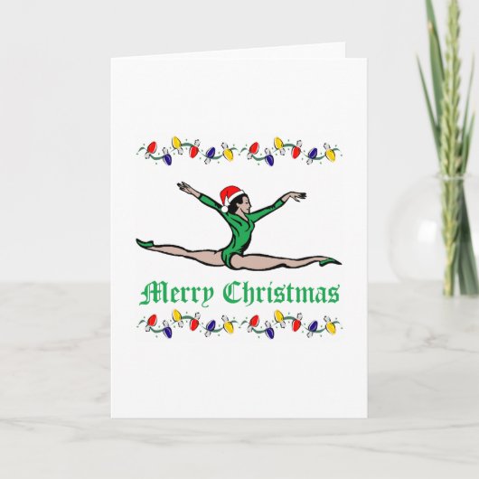 Cartes Pour Fêtes Annuelles Gymnast Joyeux feux de Noël (Devant)