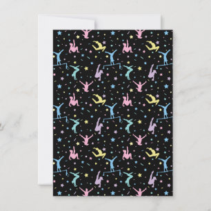 Cartes Pour Fêtes Annuelles Gymnastique Féminine Gymnastes avec Étoiles