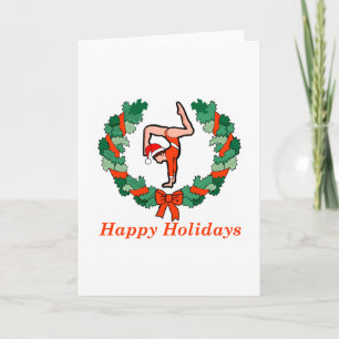 Cartes Pour Fêtes Annuelles Gymnastique Joyeuse Vacances Wreath