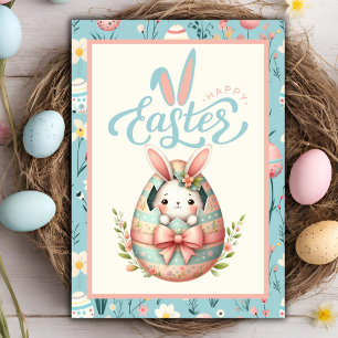 Cartes Pour Fêtes Annuelles Hachage de lapin de l'oeuf Joyeux Pâques Custom