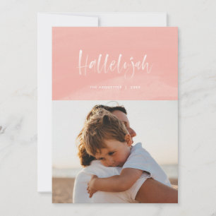Cartes Pour Fêtes Annuelles Hallelujah Noël aquarelle rose