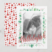 Cartes Pour Fêtes Annuelles Hallelujah with Christmas Greens (Devant / Derrière)