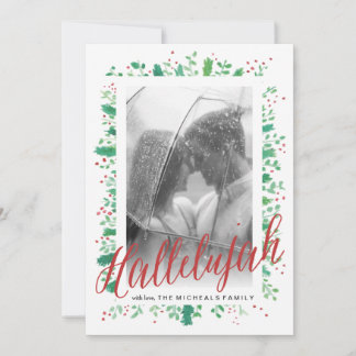 Cartes Pour Fêtes Annuelles Hallelujah with Christmas Greens