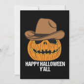 Cartes Pour Fêtes Annuelles Halloween amusant Y'all Cowboy Jack-o'-lantern (Devant)
