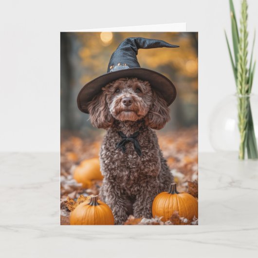 Cartes Pour Fêtes Annuelles Halloween au chocolat Labradoodé (Devant)