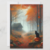Cartes Pour Fêtes Annuelles Halloween/Automne/citrouille/chat (Devant)