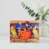 Cartes Pour Fêtes Annuelles Halloween avec goblins vintage (Debout devant)