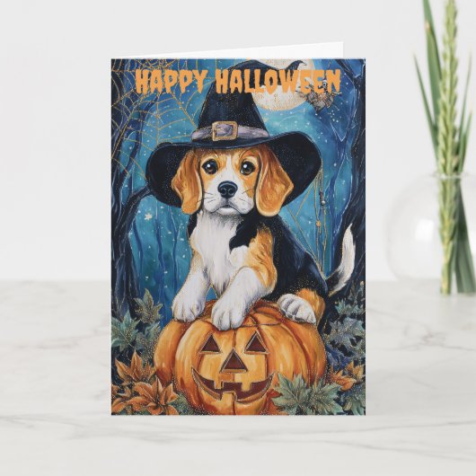 Cartes Pour Fêtes Annuelles Halloween Beagle (Devant)