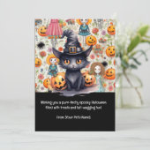 Cartes Pour Fêtes Annuelles Halloween Chat noir Animaux de compagnie (Debout devant)