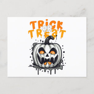 Cartes Pour Fêtes Annuelles Halloween Citrouille éffrayant Design Tri ou trait