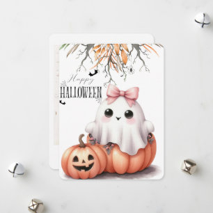 Cartes Pour Fêtes Annuelles Halloween Citrouille Fantôme Cute Bat