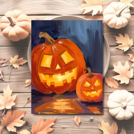 Cartes Pour Fêtes Annuelles Halloween Citrouille Jack-O-Lantern