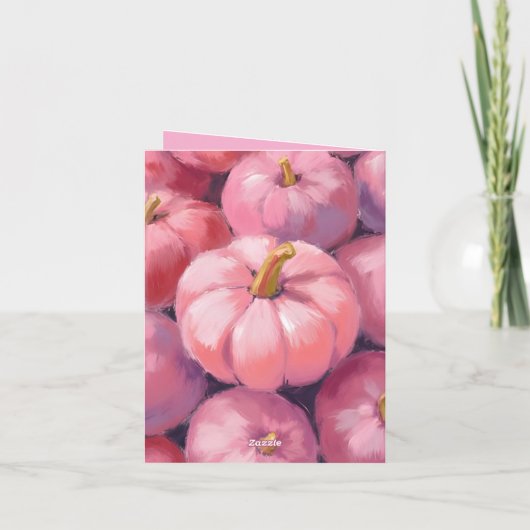 Cartes Pour Fêtes Annuelles Halloween Citrouille Pink Pastel (Dos)
