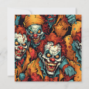 Cartes Pour Fêtes Annuelles Halloween clown effrayant