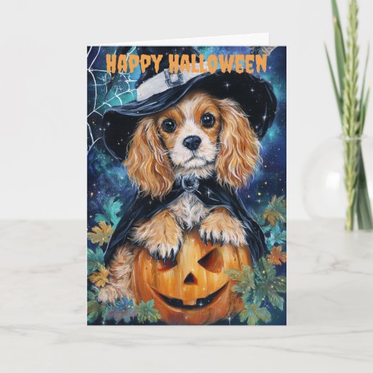 Cartes Pour Fêtes Annuelles Halloween Cocker Spaniel Dog (Devant)