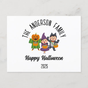Cartes Pour Fêtes Annuelles Halloween Cute Trick ou Treat Nom personnalisé