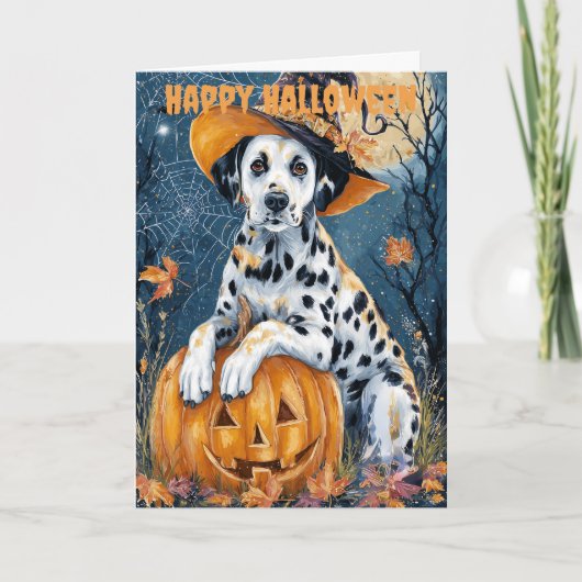 Cartes Pour Fêtes Annuelles Halloween Dalmatian Dog (Devant)