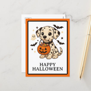 Cartes Pour Fêtes Annuelles Halloween Dalmatie Chien Trick ou Treat Party