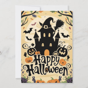 Cartes Pour Fêtes Annuelles Halloween de nuit personnalisée