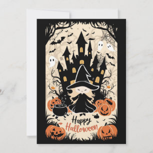 Cartes Pour Fêtes Annuelles Halloween de nuit personnalisée