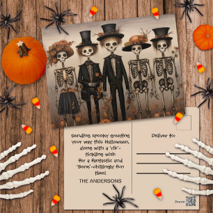 Cartes Pour Fêtes Annuelles Halloween déplaisant de la famille de squelettes