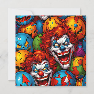 Cartes Pour Fêtes Annuelles Halloween des clowns déplaisants