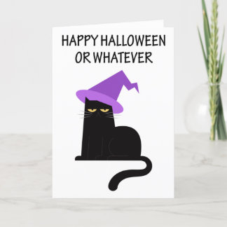 Cartes Pour Fêtes Annuelles Halloween drôle de chat noir