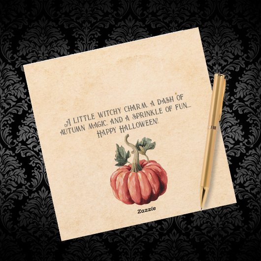 Cartes Pour Fêtes Annuelles Halloween Enchanter Chat Sorcière Citrouilles & Fl